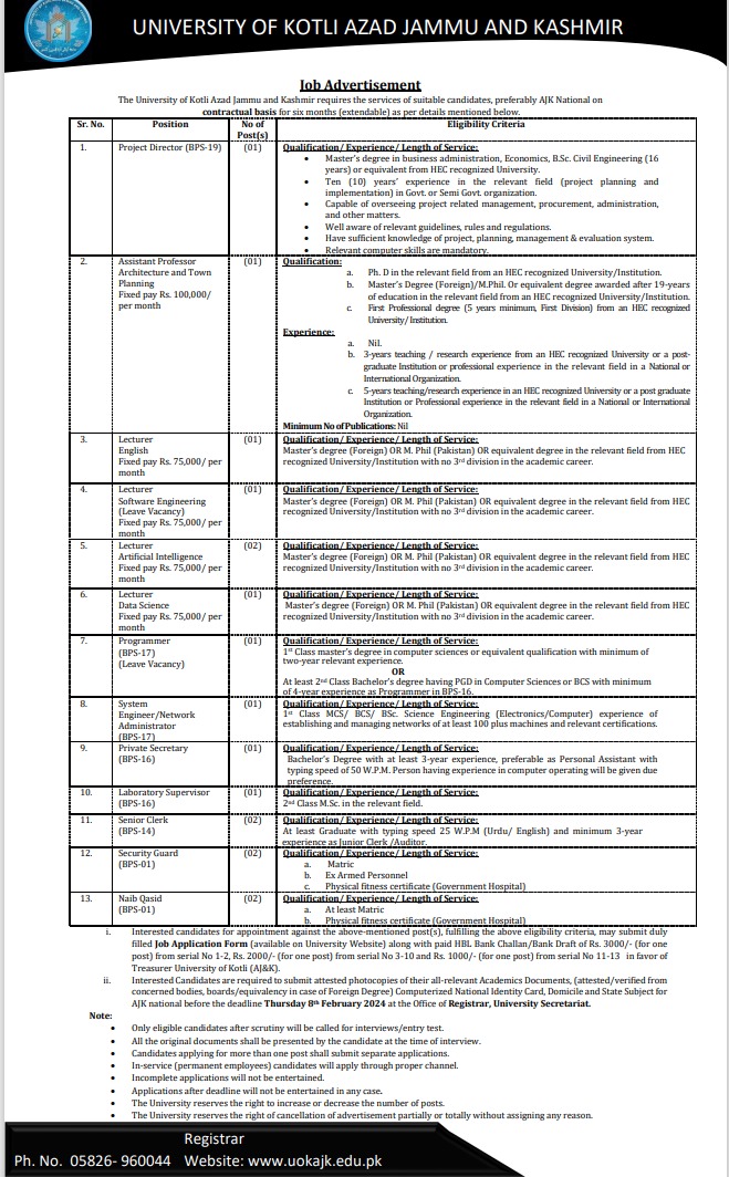 University of Kotli Azad Jammu Kashmir
