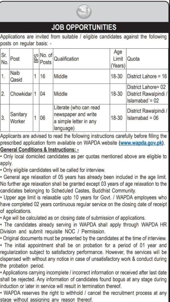 Latest WAPDA Jobs 2024 - Apply Here