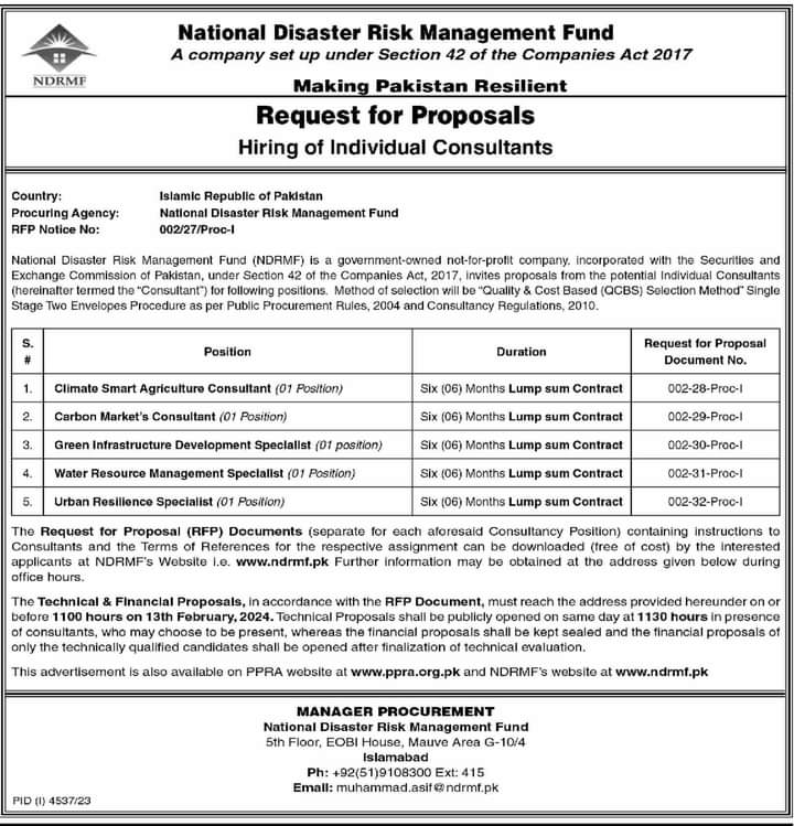 Latest NDRMF Jobs