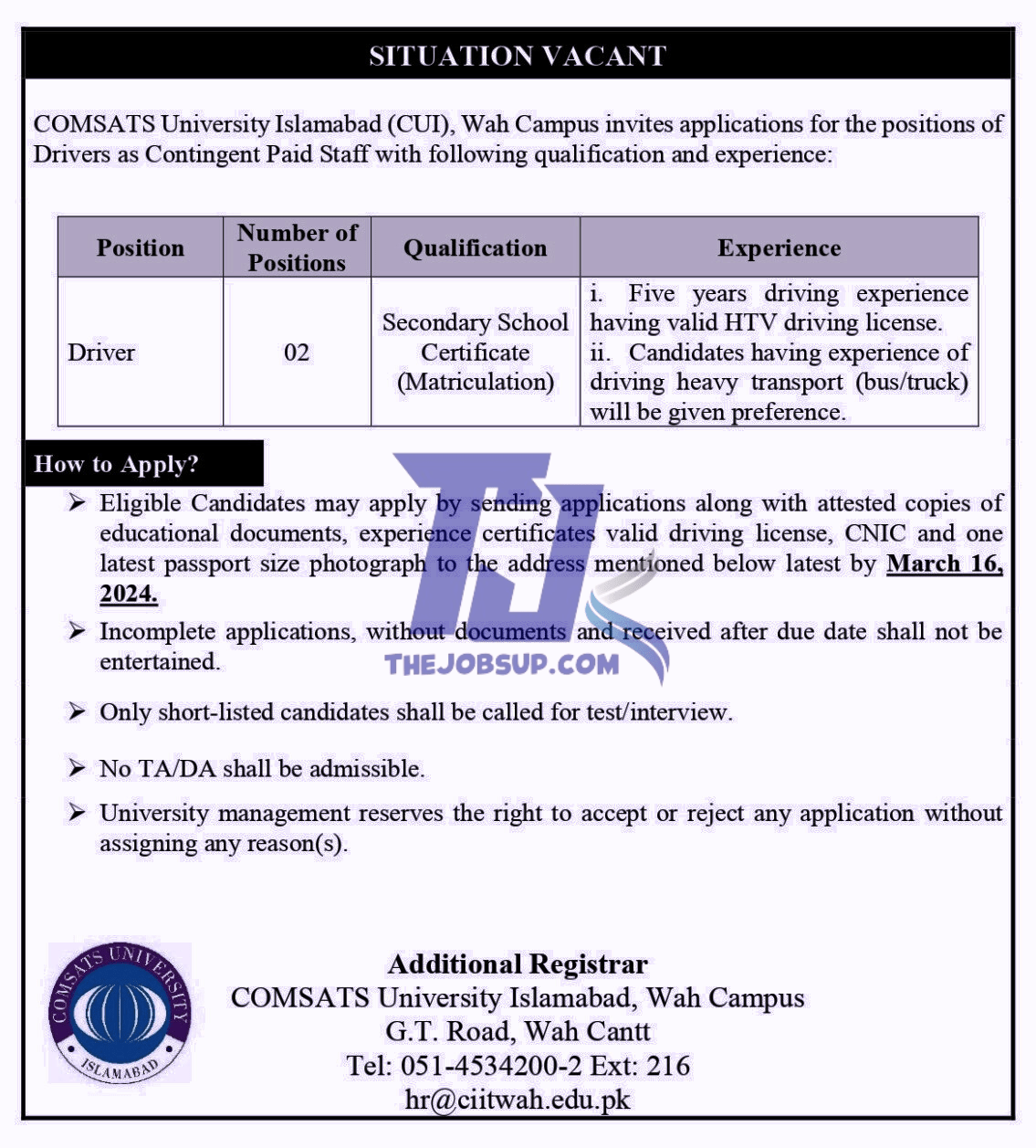 Driver Jobs 2024