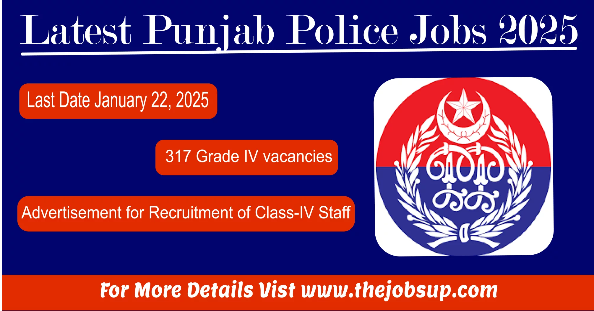 Join Punjab Police Department Grade IV Vacancies 2025