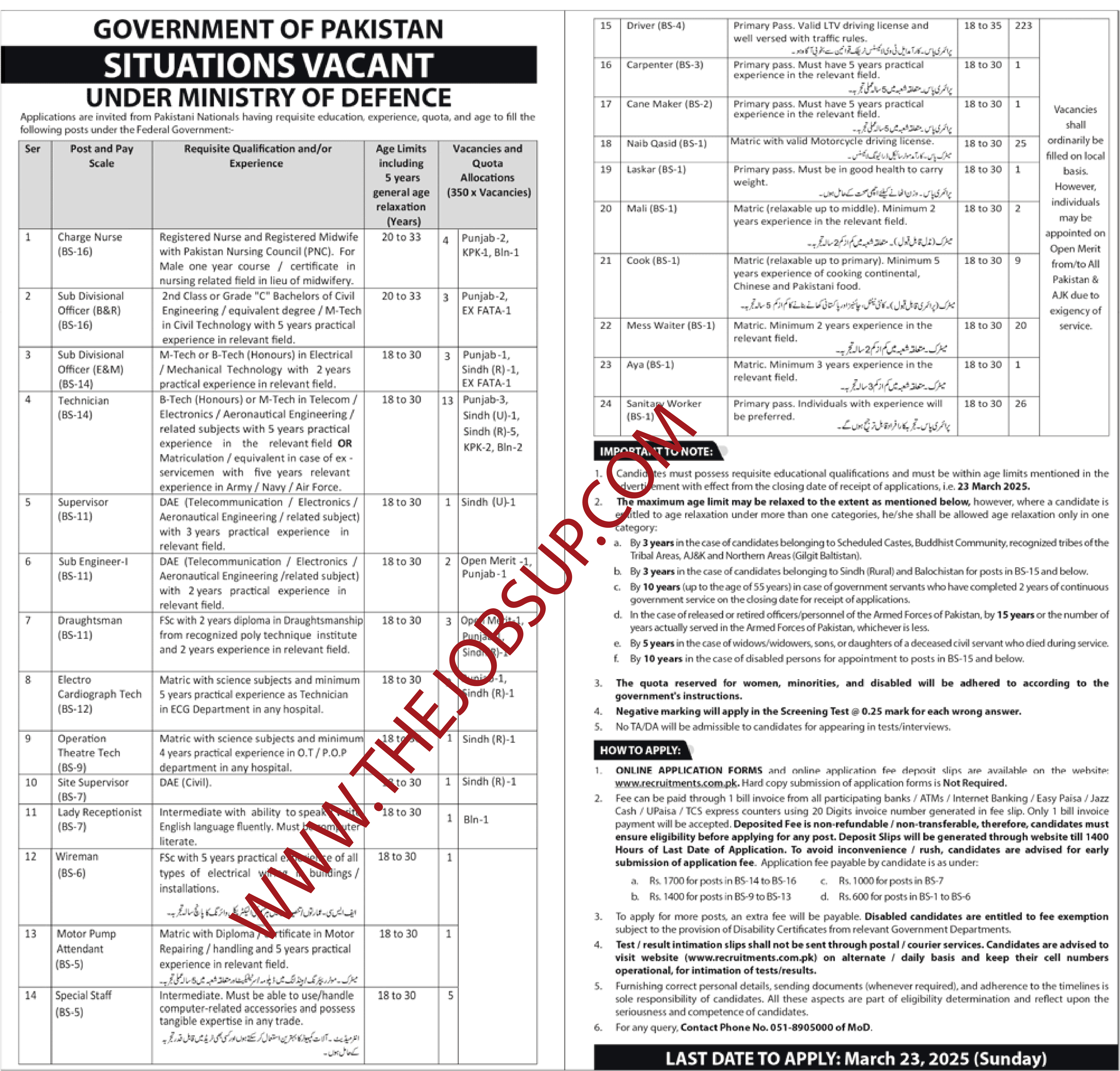 MOD Job Vacancies 2025